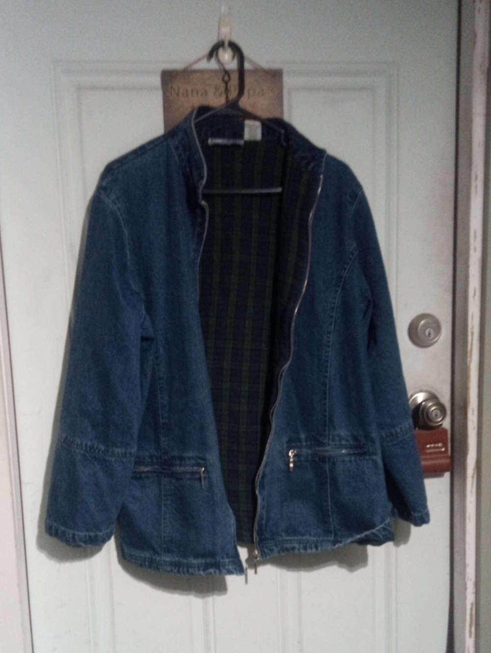 Women's Large North Style Fleece Lined Denim Jacket